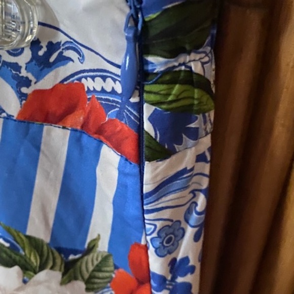 Boston Proper Floral and Blue Patterned Skirt - Picture 4 of 6